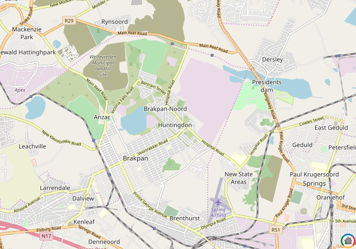Map location of Huntingdon
